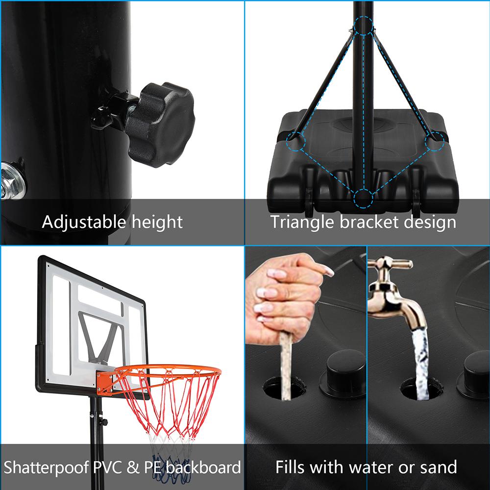 Ktaxon 6.9ft -10ft Height Adjustable Portable Basketball Hoop System, Grow-to-Pro Basketball Stand Net Goal, with Wheels, for Youth Junior Indoor/Outdoor