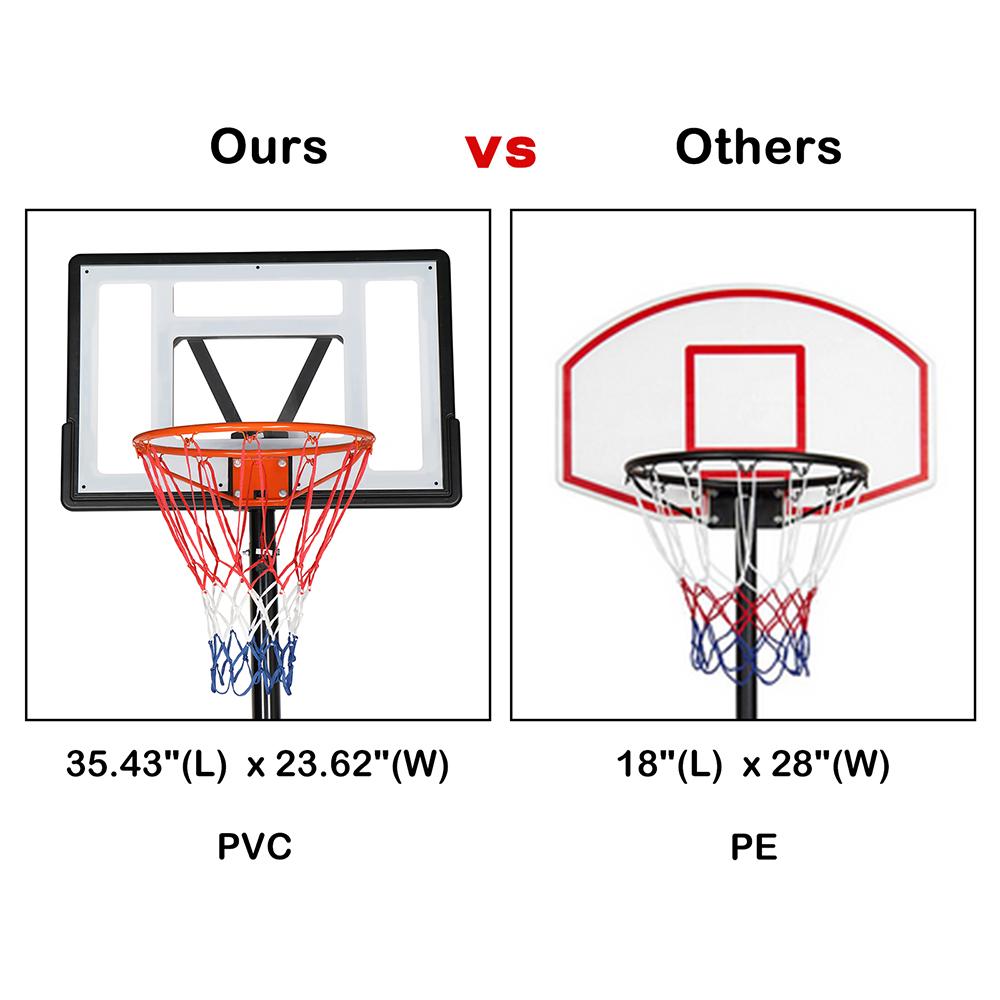 Ktaxon 6.9ft -10ft Height Adjustable Portable Basketball Hoop System, Grow-to-Pro Basketball Stand Net Goal, with Wheels, for Youth Junior Indoor/Outdoor