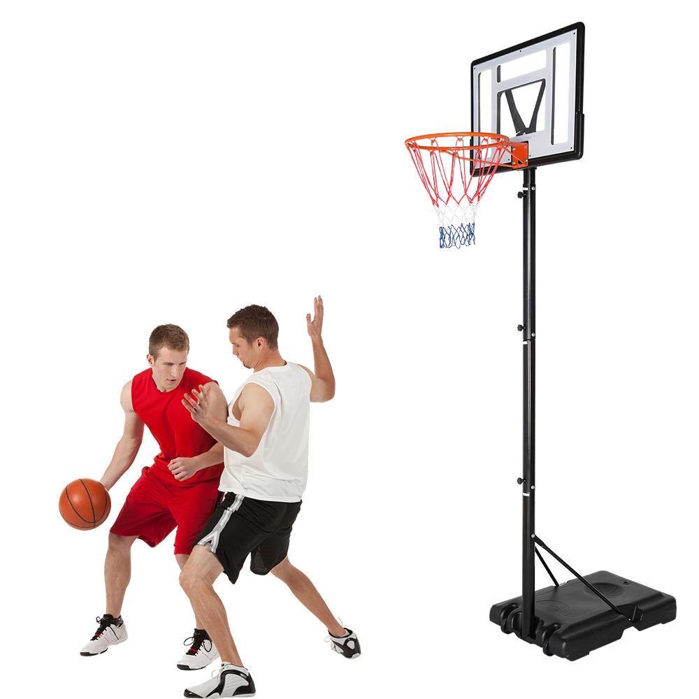 Zimtown 7-10ft Height Adjustable Basketball Hoop, Portable Basketball Goal System, with Wheels &amp; Shatterproof Backboard, for Indoor/Outdoor Kids Youth Playing