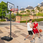 Zimtown 7-10ft Height Adjustable Basketball Hoop, Portable Basketball Goal System, with Wheels &amp; Shatterproof Backboard, for Indoor/Outdoor Kids Youth Playing