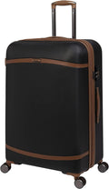 Quaint 31" Hardside Checked 8 Wheel Expandable Spinner, Black with Almond Trim