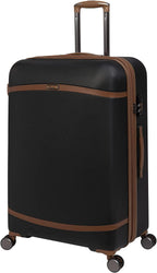 Quaint 31" Hardside Checked 8 Wheel Expandable Spinner, Black with Almond Trim