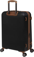 Quaint 31" Hardside Checked 8 Wheel Expandable Spinner, Black with Almond Trim