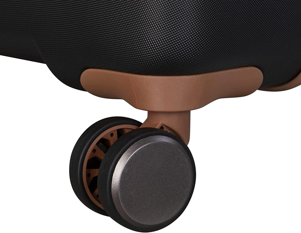 Quaint 31" Hardside Checked 8 Wheel Expandable Spinner, Black with Almond Trim