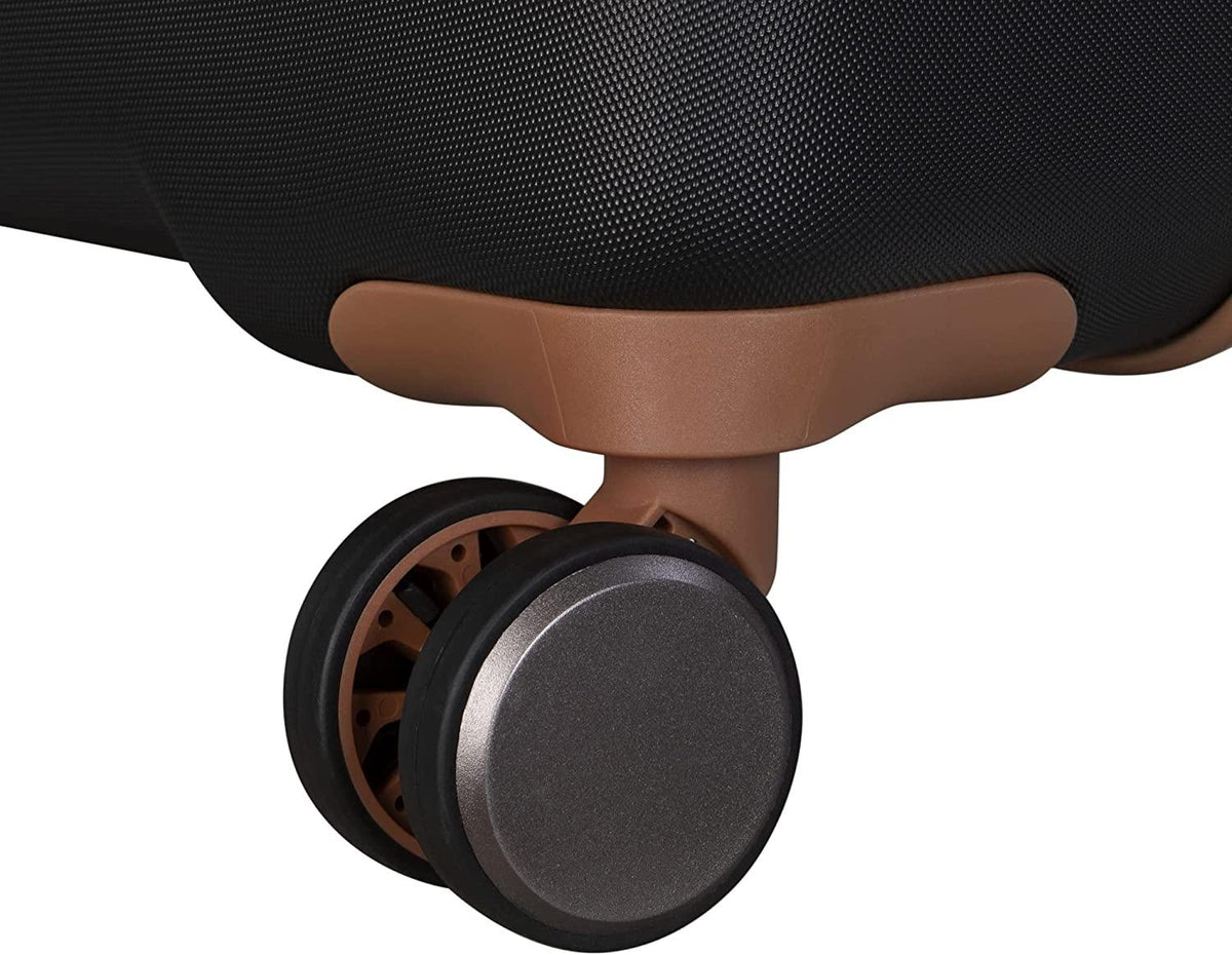 Quaint 31" Hardside Checked 8 Wheel Expandable Spinner, Black with Almond Trim
