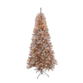 Puleo International Rose Gold Tinsel 6.5 ft. Pre-Lit Artificial Christmas Tree