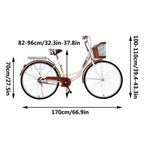 AUSPUM 26 Inches Classic Bicycle Retro Bicycle Suitable for Men and Women
