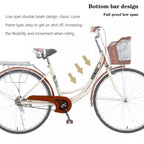 AUSPUM 26 Inches Classic Bicycle Retro Bicycle Suitable for Men and Women