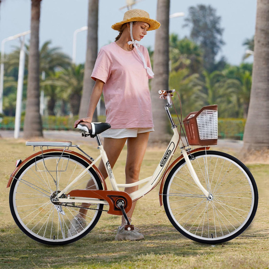 AUSPUM 26 Inches Classic Bicycle Retro Bicycle Suitable for Men and Women