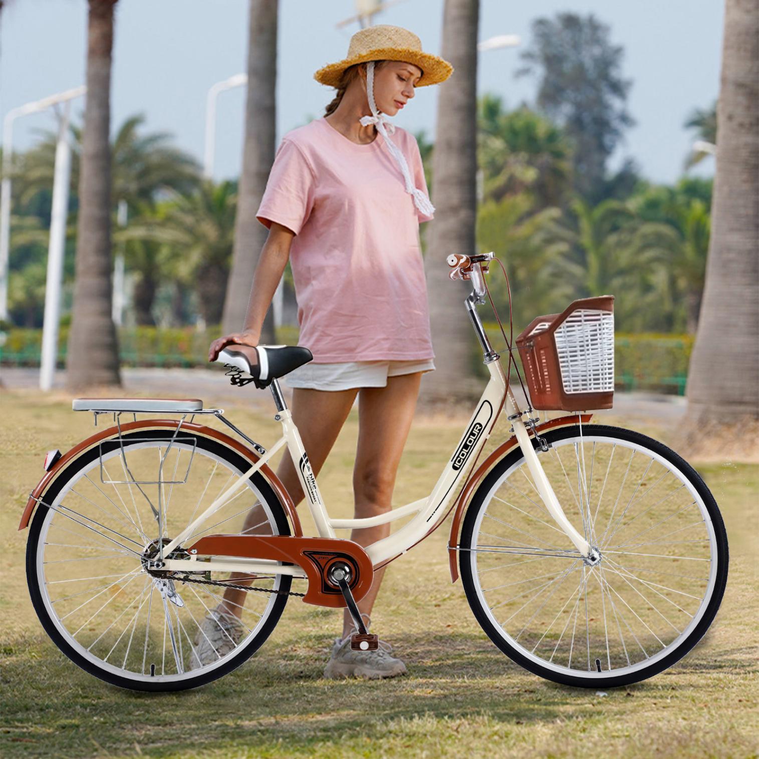 AUSPUM 26 Inches Classic Bicycle Retro Bicycle Suitable for Men and Women