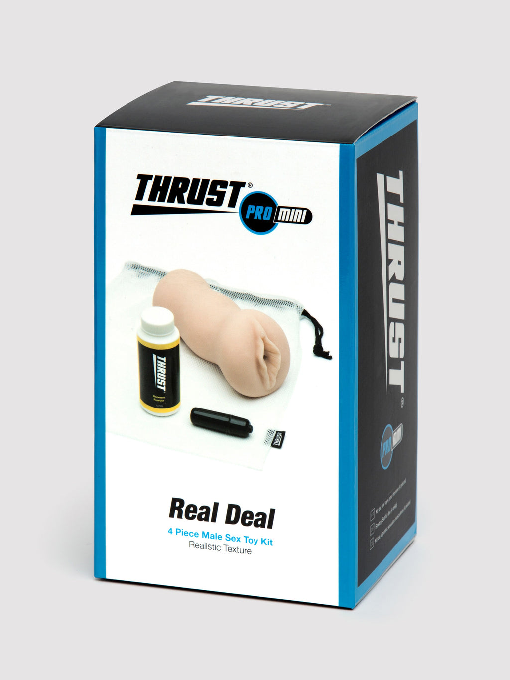 THRUST Pro Mini Real Deal Self-Lubricating Male Masturbator Kit 9.7oz, Flesh Pink