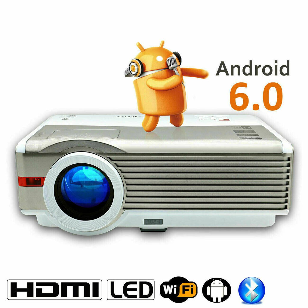 8000lm android wifi projector blue-tooth 1080p movie tv airplay miracast ktv bar
