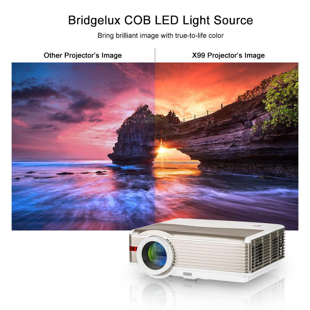 8000lm android wifi projector blue-tooth 1080p movie tv airplay miracast ktv bar