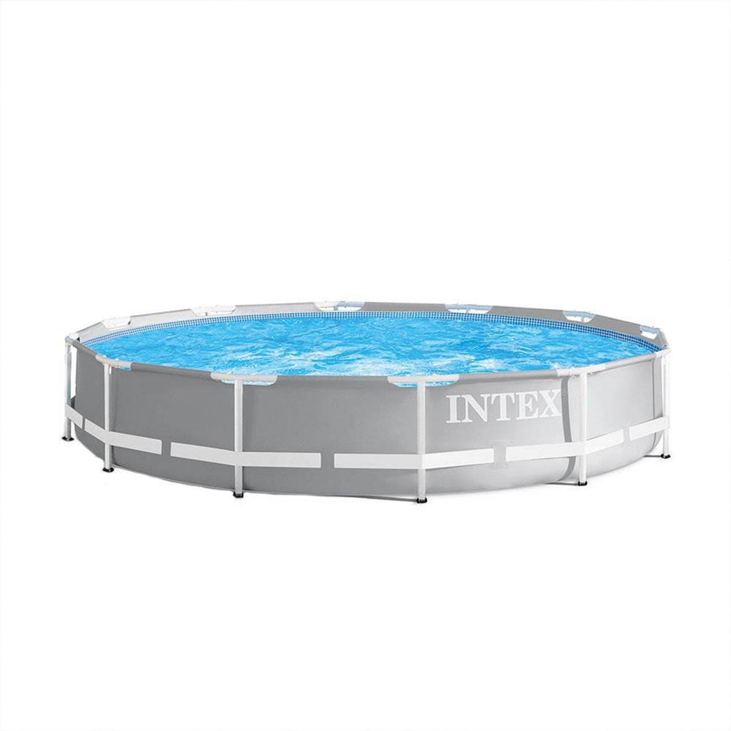 intex 12 ft x 30 in steel frame pool | cover | filter pump | h cartridge 2 pack