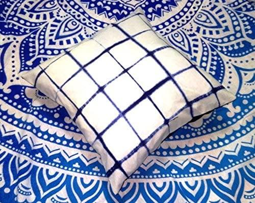 Black &amp; White Square Pillow, Tie Dye Cushions, Decorative Cotton Throw, Shibori Pillow Cases, Outdoor Cushion Cover 16x16, Bohemian Pillow Shams (50)
