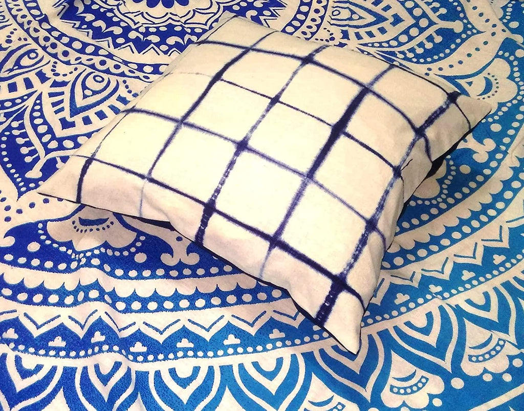 Black &amp; White Square Pillow, Tie Dye Cushions, Decorative Cotton Throw, Shibori Pillow Cases, Outdoor Cushion Cover 16x16, Bohemian Pillow Shams (50)