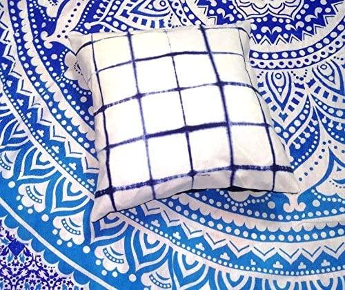 Black &amp; White Square Pillow, Tie Dye Cushions, Decorative Cotton Throw, Shibori Pillow Cases, Outdoor Cushion Cover 16x16, Bohemian Pillow Shams (50)