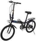 Urban Commuters for Adult Men Women Student,Leisure 20in 7 Speed City Folding Mini Compact Bike Bicycle with Headlight,44T Chainring,Alloy Handlebars,Outdoor Road Bike Mountain Bike for Men Women