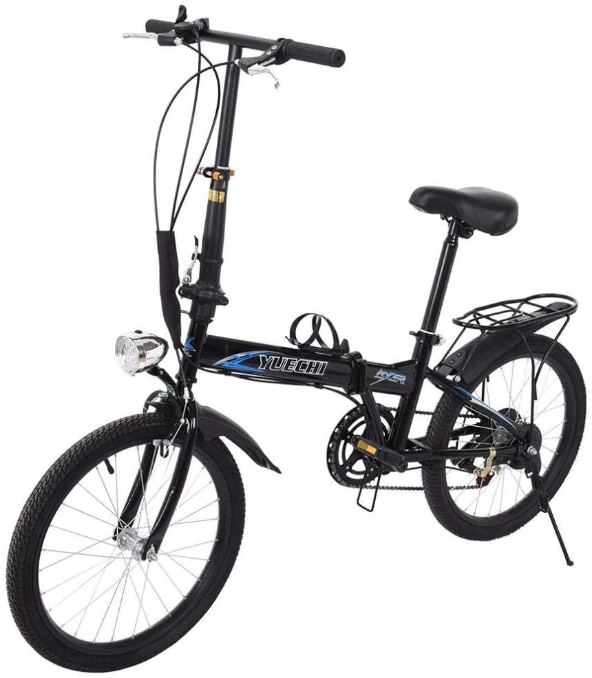 Urban Commuters for Adult Men Women Student,Leisure 20in 7 Speed City Folding Mini Compact Bike Bicycle with Headlight,44T Chainring,Alloy Handlebars,Outdoor Road Bike Mountain Bike for Men Women