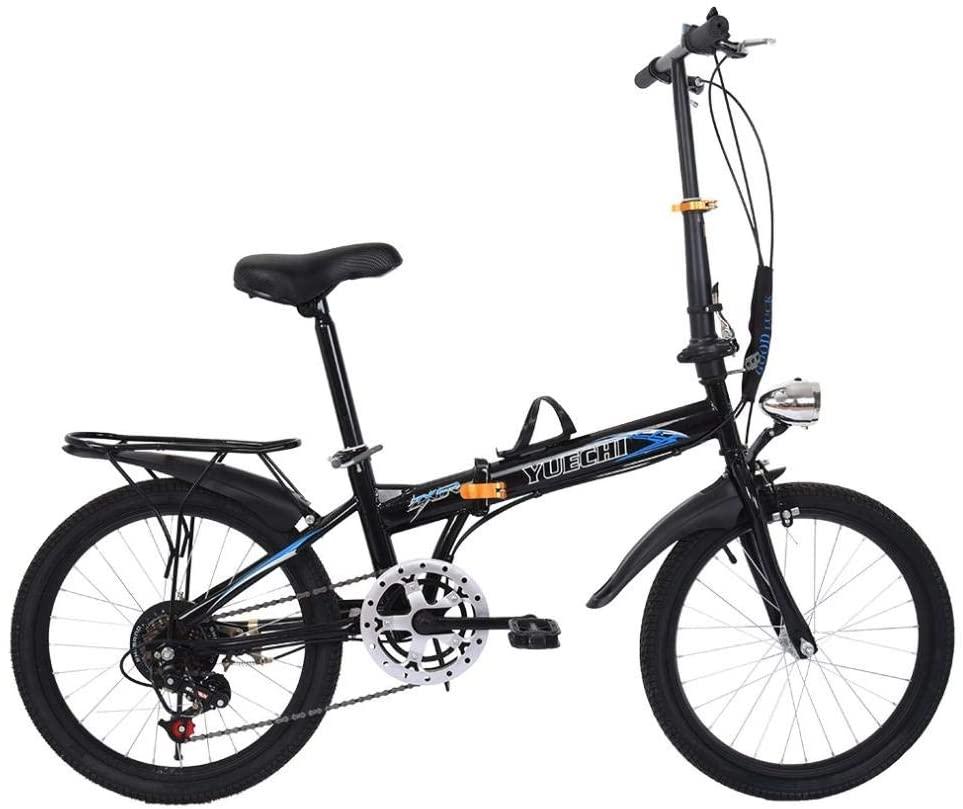 Urban Commuters for Adult Men Women Student,Leisure 20in 7 Speed City Folding Mini Compact Bike Bicycle with Headlight,44T Chainring,Alloy Handlebars,Outdoor Road Bike Mountain Bike for Men Women