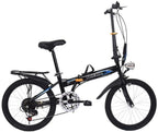 Urban Commuters for Adult Men Women Student,Leisure 20in 7 Speed City Folding Mini Compact Bike Bicycle with Headlight,44T Chainring,Alloy Handlebars,Outdoor Road Bike Mountain Bike for Men Women