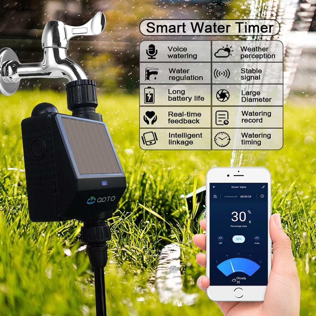 Sprinkler Timer,Wireless Smart Water Timer,Using Cloud Contronl Technology Hose Timer for Garden Hose, Outdoor Faucet, Drip Irrigation and Lawn Watering System,Waterproof Grade IP66 （Black）