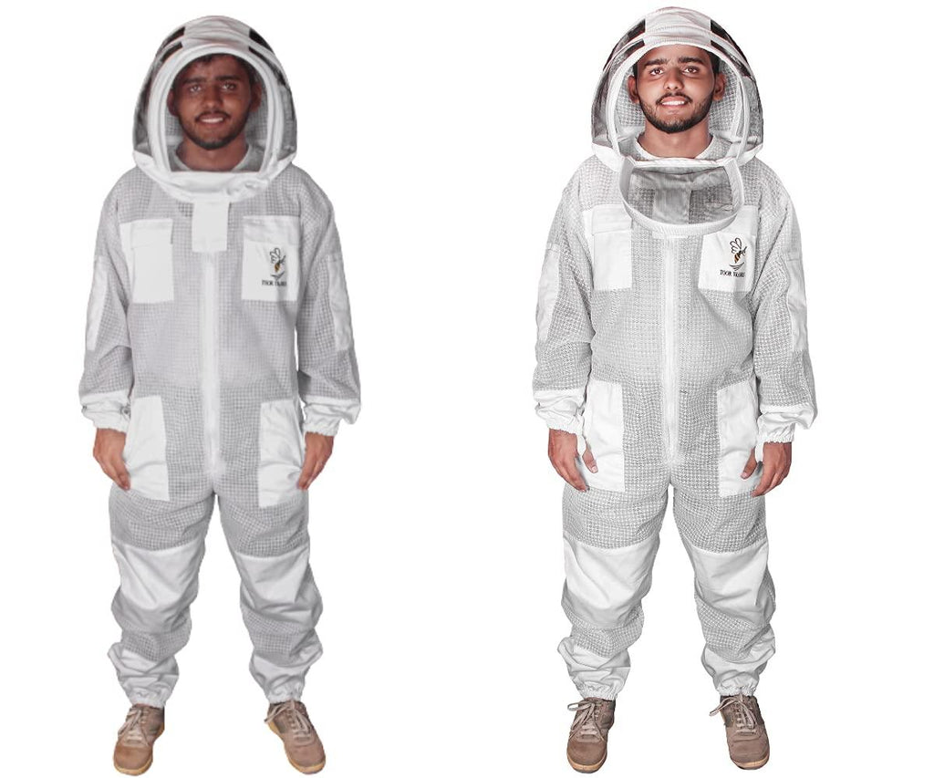 toor traders 3 layers mesh ventilated ultra breeze bee suit with fencing veil hood beekeeping hat - bee suits for men &amp; women professional &amp; beginner beekeeper.