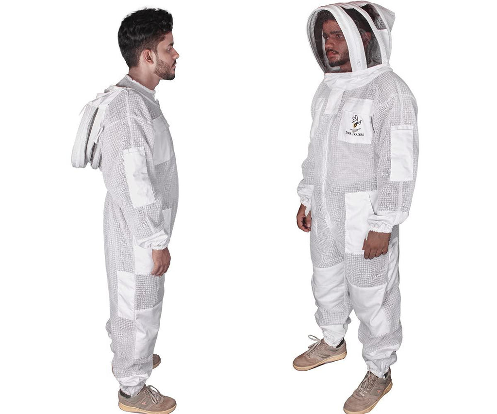 toor traders 3 layers mesh ventilated ultra breeze bee suit with fencing veil hood beekeeping hat - bee suits for men &amp; women professional &amp; beginner beekeeper.