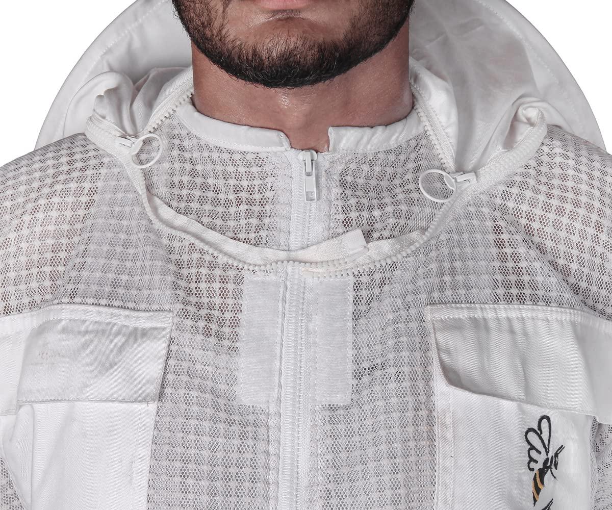 toor traders 3 layers mesh ventilated ultra breeze bee suit with fencing veil hood beekeeping hat - bee suits for men &amp; women professional &amp; beginner beekeeper.