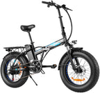 ANCHEER 20" 4.0 Fat Tire Electric Dirt Bikes, 20 inch 48V 500 Watt Adults Electric Bicycles Folding Ebike 12.5Ah 600Wh Battery LCD Display, Electric Beach Cuiser Snow Bike