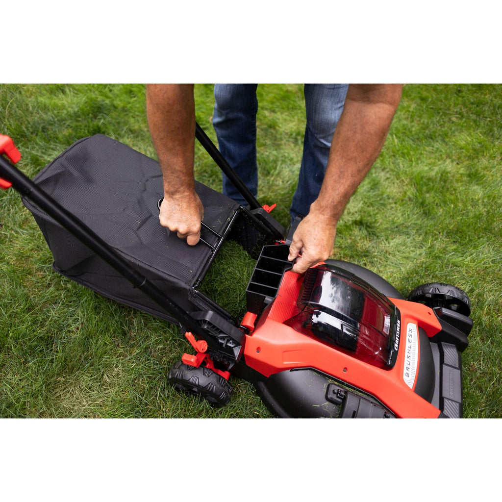 V20 20 in Lawn Mower, 2 x 5Ah Batteries and 2 Chargers Included, High Effeciency Brushless Motor, Push Mower, Up to 50 Min of Runtime, Lightweight, Grass Bag, Low Profile (CMCMW220P2)