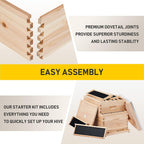 creworks bee hive, beehive bee box with 10 medium &amp;10 deep honeycomb foundation frames, bee keeping supplies starter kit for beginners, 2 layer langstroth beehive honey bee house bee hives