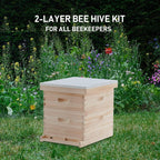 creworks bee hive, beehive bee box with 10 medium &amp;10 deep honeycomb foundation frames, bee keeping supplies starter kit for beginners, 2 layer langstroth beehive honey bee house bee hives