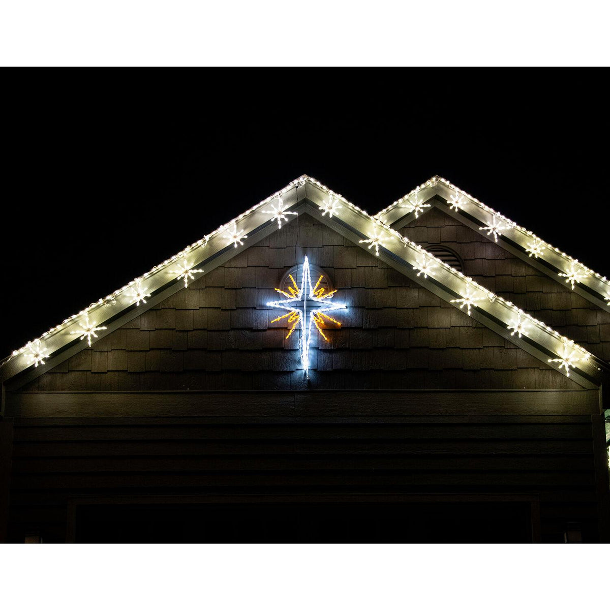 Fraser Hill Farm Christmas Giant Outdoor LED Lights, 4-Ft. Bethlehem Star in Pure White/Gold (51"H x 36"W)