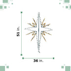 Fraser Hill Farm Christmas Giant Outdoor LED Lights, 4-Ft. Bethlehem Star in Pure White/Gold (51"H x 36"W)
