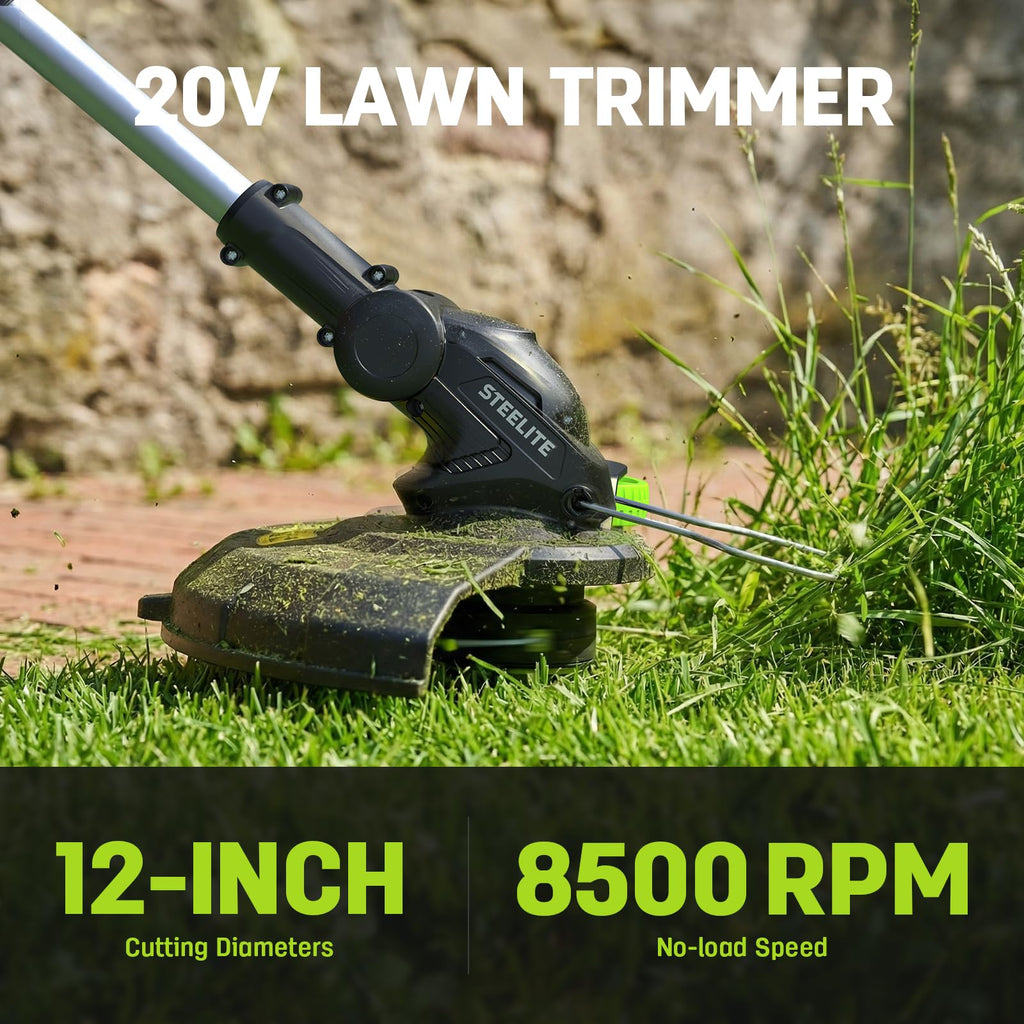 40V(2x20V) 17-inch Electric Lawn Mower, 12-Inch Cordless String Trimmer and 500CFM Leaf Blower Combo, Cordless Lawn Mower Set with 3x4.0Ah Batteries and Dual Chargers