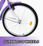 HUUH Adult Tricycles for Shopping 24 Inches 7 Speed 3 Wheel Fender Adult Trike Bike Cycling Pedal with Shopping Basket, Adjustable Seat and Handlebar Gifts
