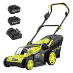40V 16-inch Cordless Lawn Mower with 45L Grass Collection Bag, 6 Position Height Adjustment Electric Lawn Mower, 2 x 20V 4.0Ah Battery Powered Push Lawnmower, 2.4A Fast Charger, Lemon Green