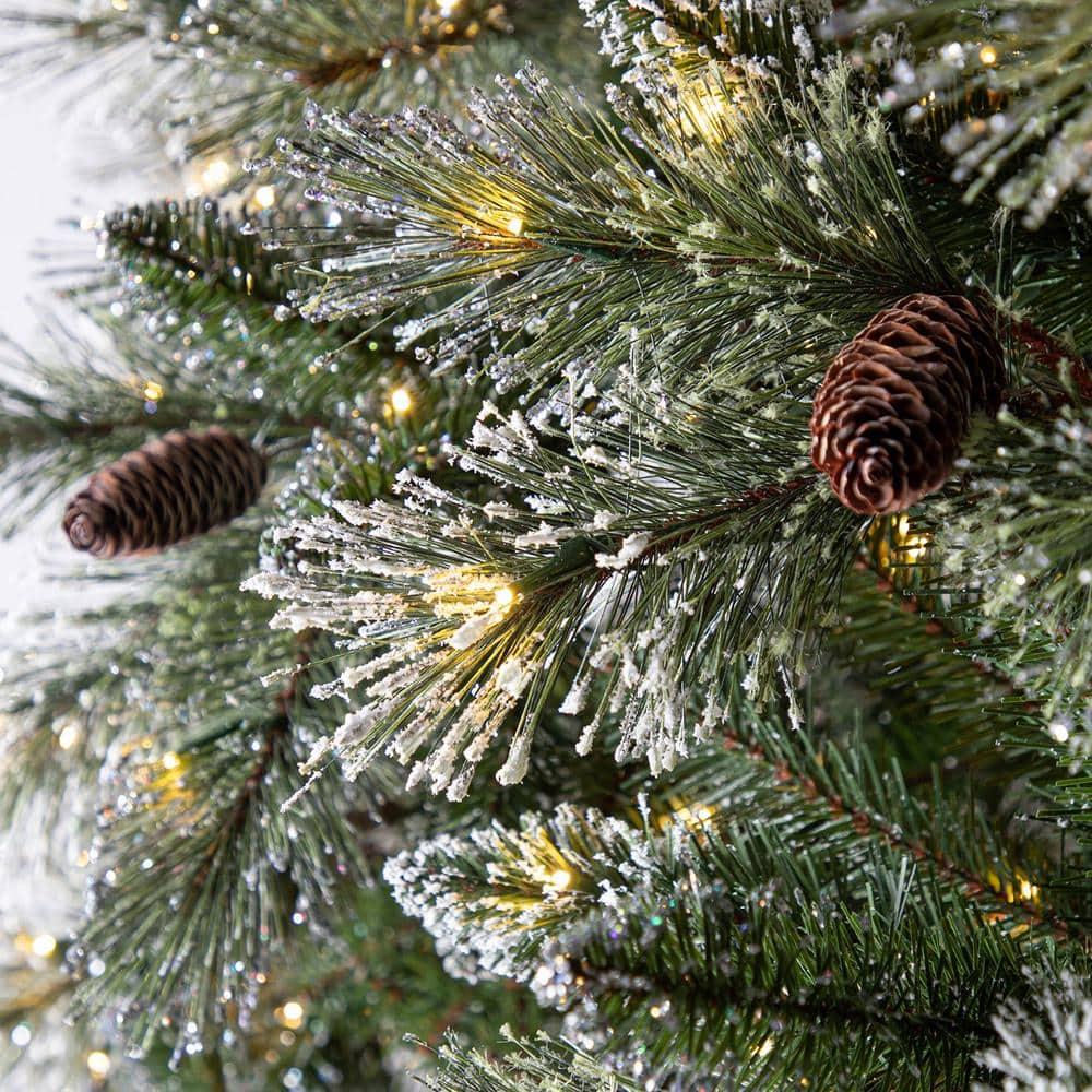 12 ft. Pre-Lit LED Sparkling Amelia Pine Artificial Christmas Tree With 1300 Warm White Micro Fairy Lights