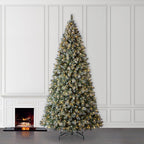 12 ft. Pre-Lit LED Sparkling Amelia Pine Artificial Christmas Tree With 1300 Warm White Micro Fairy Lights