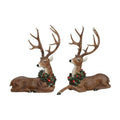 Mark Roberts 2019 Reindeer with Wreath Figurine, Assortment of 2,21 inches,Brown