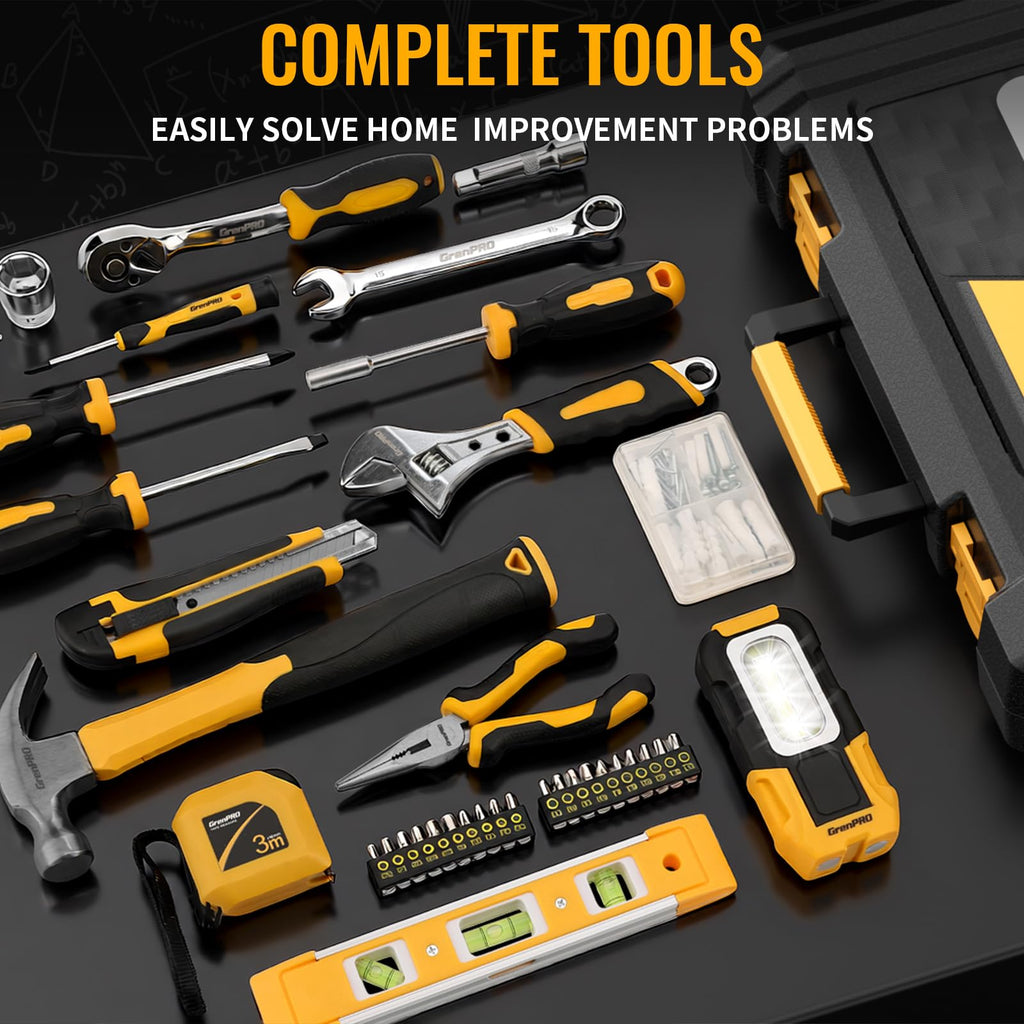 219PCS Tool Set Tool Kit For Home, Car Motorcycle Automotive Basic Dorm Starter Household Hand Tool Kits, Mechanics Tools Set For Women, Portable Plastic Tool Boxes Organizers And StoraCase