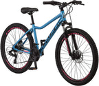 Schwinn High Timber ALX Youth/Adult Mountain Bike, Aluminum Frame and Disc Brakes, 26-Inch Wheels, 21-Speed, Blue