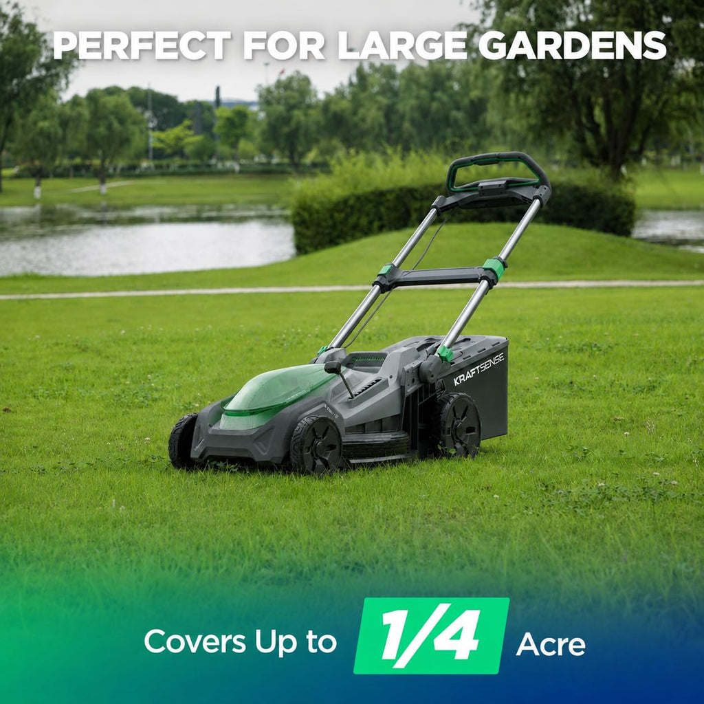 20.5 Inch Cordless Lawn Mower, 40V Electric Push Mower with 2x8.0Ah Batteries and Rapid Charger, Brushless Ultra-Quiet Lawn Mower for Medium to LarYards