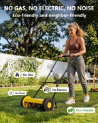 14" Hand Push Lawn Mower, 5-Blade Push Reel Lawn Mower with Adjustable Cutting Height, Quiet Eco-Friendly Manual Lawnmower for Home Garden