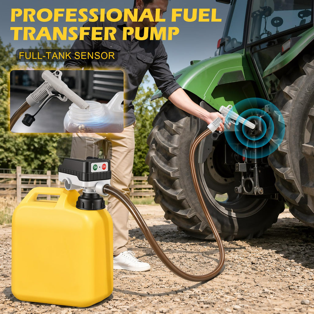 4 GPM Cordless Fuel Transfer Pump for  18V Battery | Auto Shut-Off, Leak-Proof, for Gasoline Diesel, 4 Thread Adapters, 51-Inch Hose, for Lawn Mower, Boat, Car, Tool Only