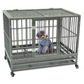 Brian Constance Heavy Duty Dog Crate CaKennel Metal Portable Easy to Move with Four Wheels and Tray,for Small, Medium, LarDog