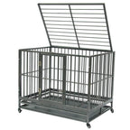 Brian Constance Heavy Duty Dog Crate CaKennel Metal Portable Easy to Move with Four Wheels and Tray,for Small, Medium, LarDog