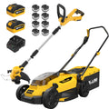 20v 13-inch Lawn Mower and 12-inch String Trimmer Combo with 2x4.0Ah Batteries and Charger, Grass Cutter with 5-Position Height Adjustment, Weed Wacker with 8pcs Line for Yard, Garden