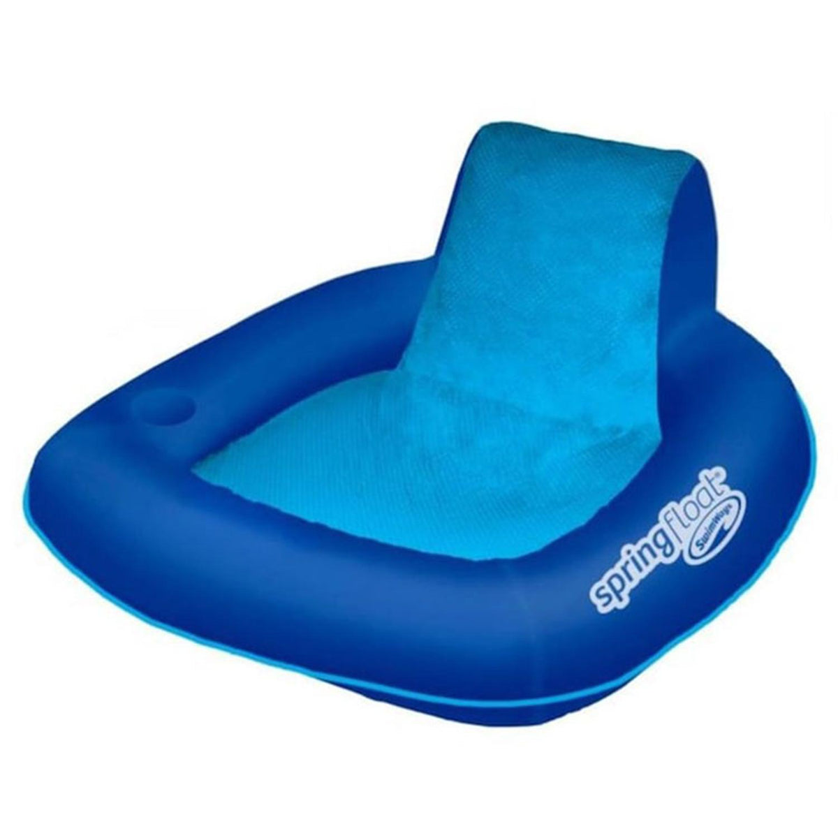 SwimWays Spring Float SunSeat Comfortable Summertime Relaxation Lounge Seat with Cup Holder for Water Pool Lake River Beach,